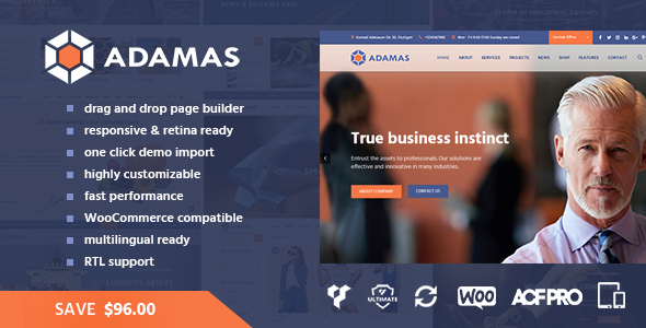 Adamas - Advanced Business WordPress Theme