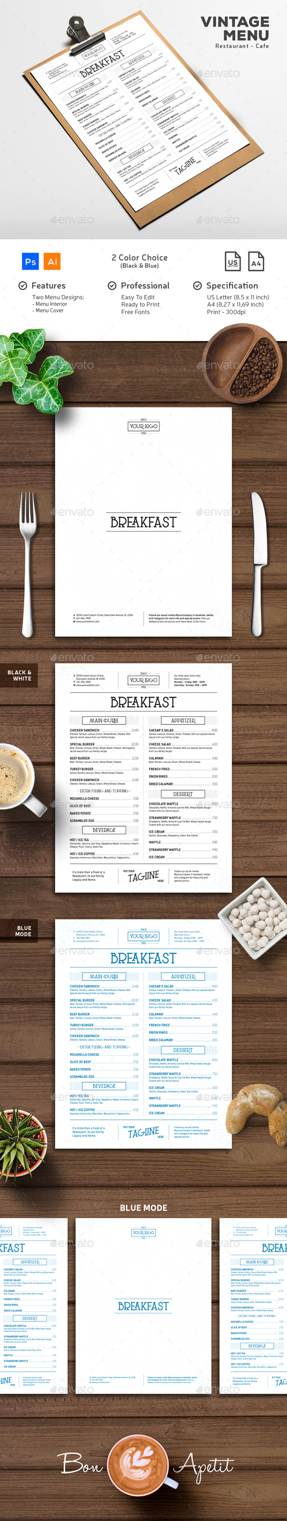 Menu Vintage Typography