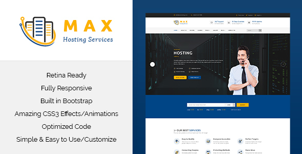 Max Hosting - Responsive Hosting HTML Template