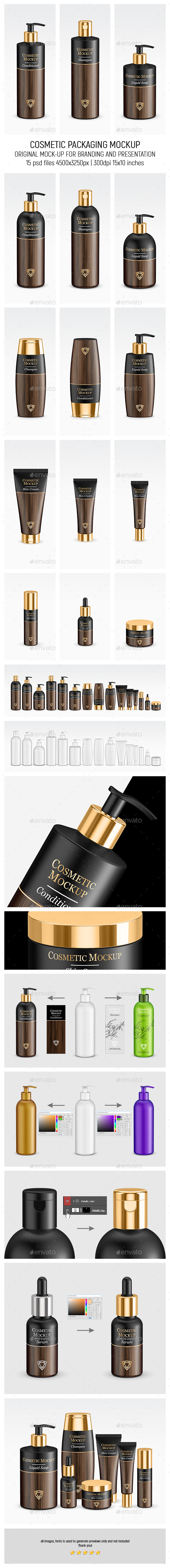 Gold Cosmetic Packaging Mock-up