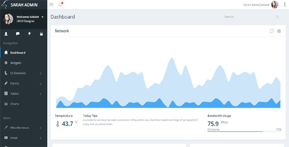 Sarah Admin - Bootstrap Administrator Template