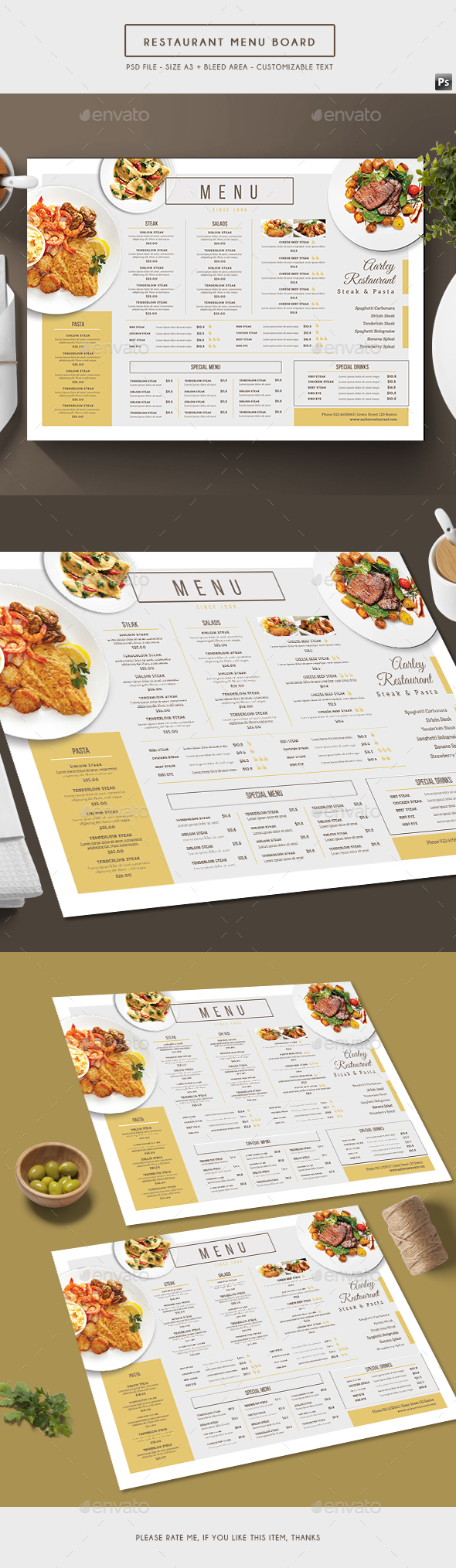 Simple Restaurant Menu Board