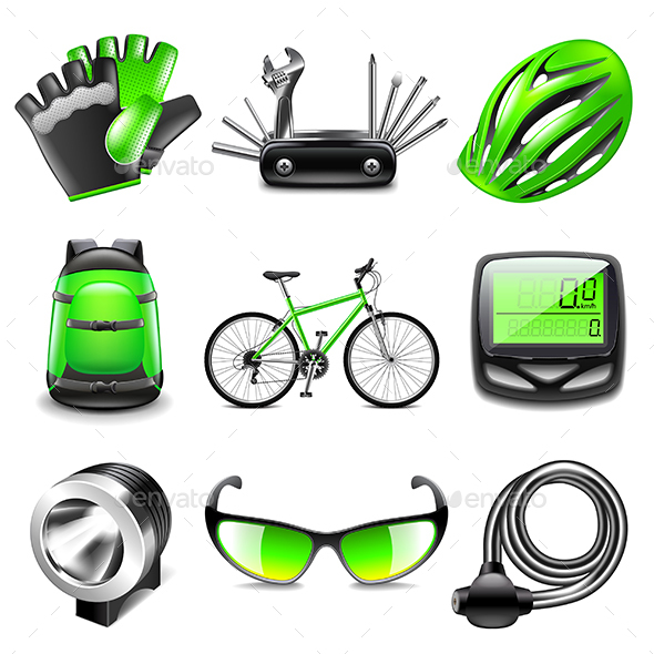 Cycling Icons Vector Set