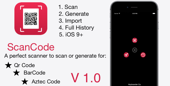 ScanCode | iOS QR Code and Barcode features Application