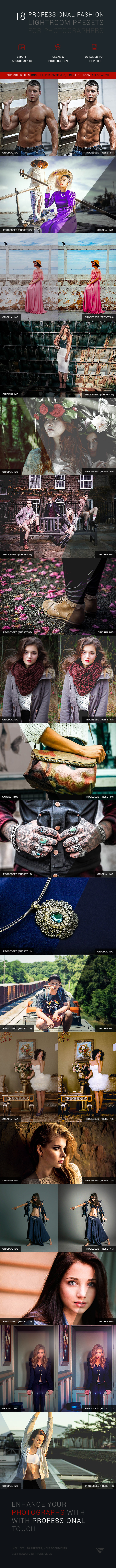Graphicriver 18 Professional Fashion Lightroom Presets 19599373