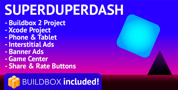 SuperDuperDash: iOS, Buildbox Included, Easy Reskin, AdMob Interstitial & Banner Ads
