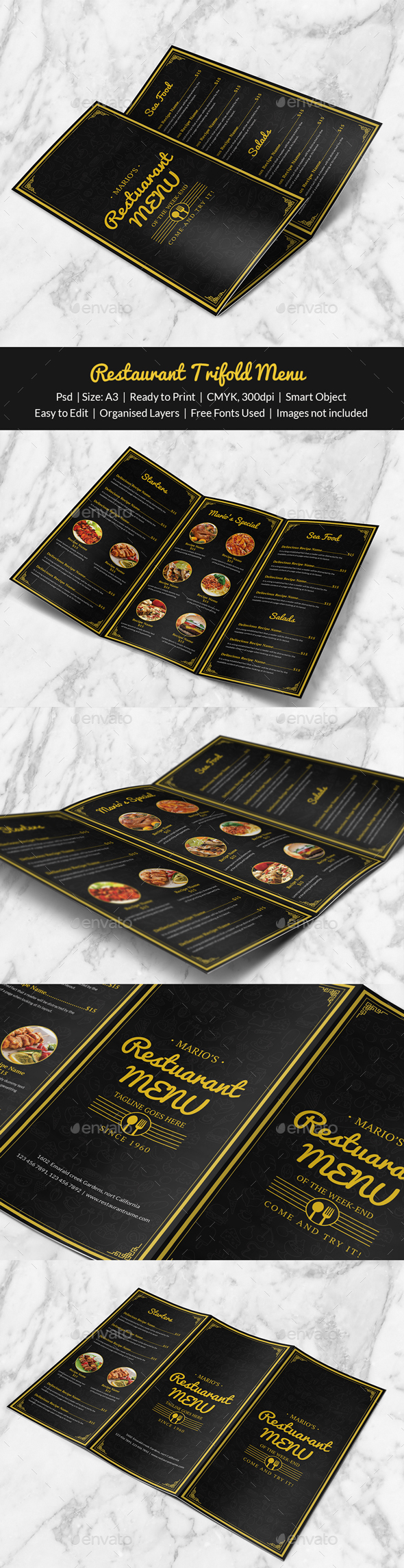 Restaurant Trifold Menu