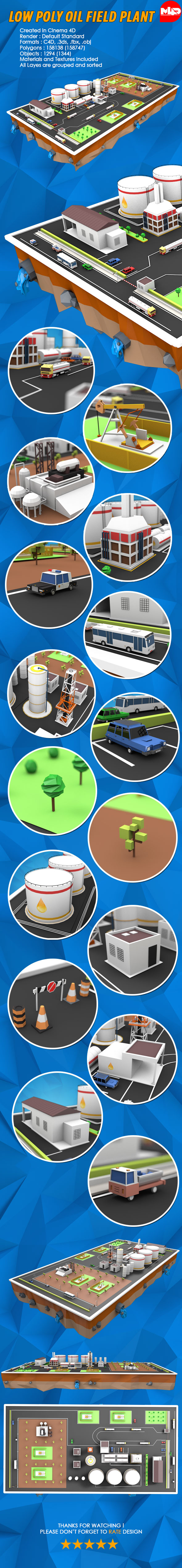 3DOcean Low Poly Oil Field Plant with Oil Pumps 19639576 3DOcean Low Poly Oil Field Plant with Oil Pumps 19639576