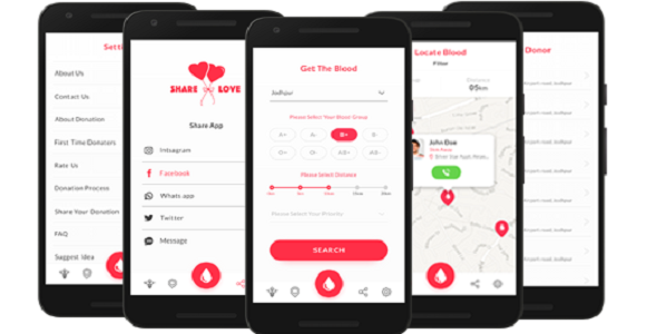 Blood Donate (Material Design + Firebase DB+Auth+Social Sharing+Place API)