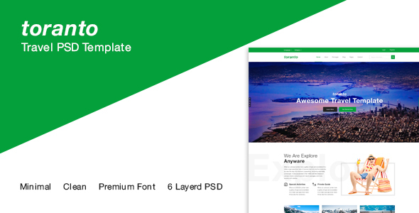 Themeforest Toranto Travel PSD Template 19647345