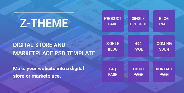 Z-Theme | Digital Store and Marketplace PSD Template