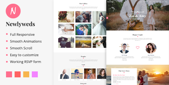 Themeforest Newlyweds - Modern HTML Wedding Template 19524043