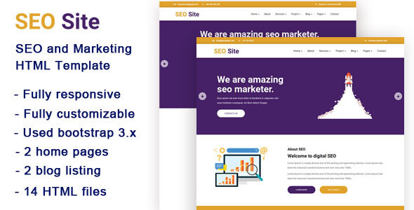 Themeforest SEO Site - SEO and Marketing HTML Template 19592743