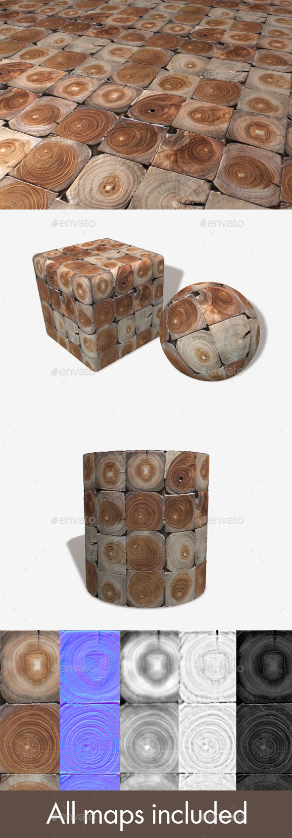 3DOcean Decorative Wooden Tiles Seamless Texture 19671397