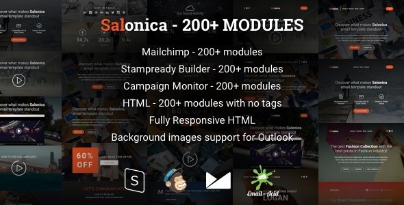 Salonica - Responsive Email Template with Mailchimp Editor & StampReady Builder