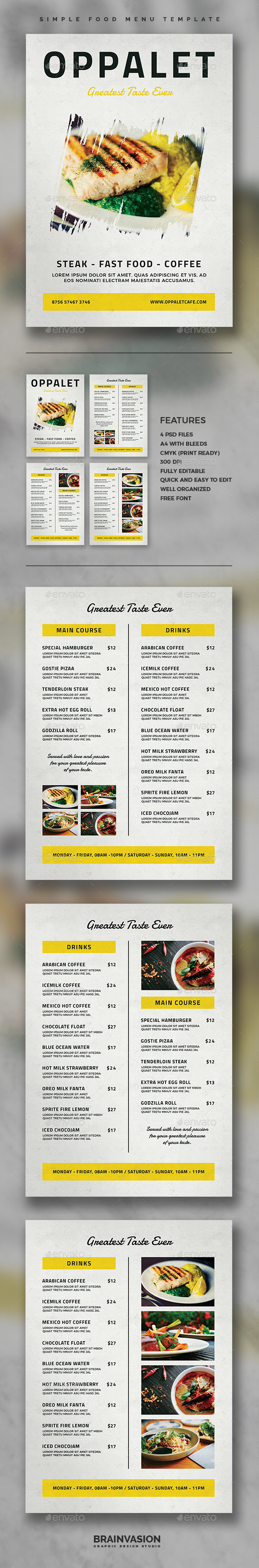 Simple Food Menu Template