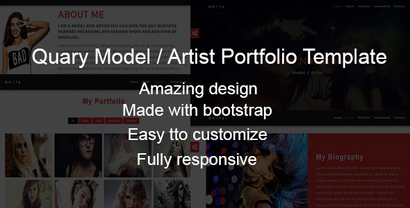 Themeforest Quary-Model/Artist Portfolio Template 19526650