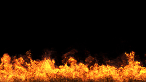 Videohive Fire Wall - Full Width Loop With Alpha 19678347