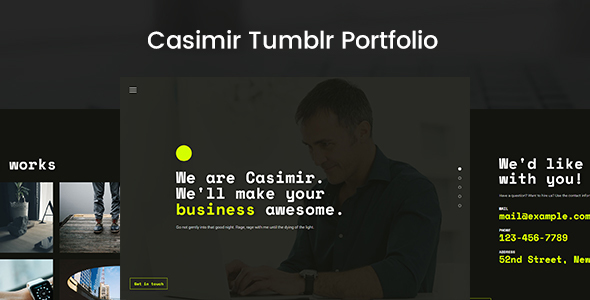 Casimir — A Bold Tumblr Portfolio Theme