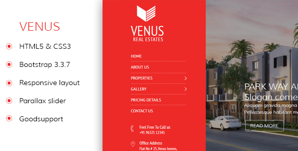 Venus - Real Estate Responsvie HTML Template