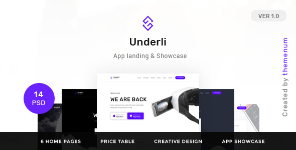 Themeforest App Landing Page & Product Showcase PSD Template | Themenum 19628424