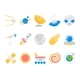 Space Cosmos and Astronomy Flat Icons Set