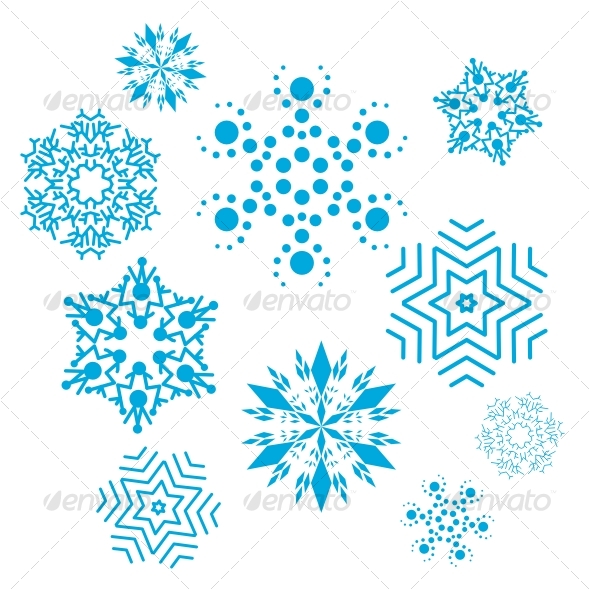 Vector set of snowflakes - Decorative Symbols Decorative