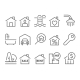 Real Estate Flat Thin Line Icons