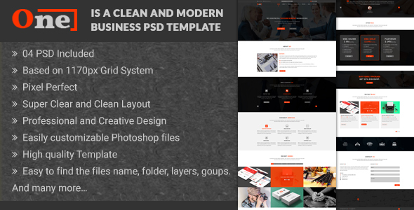 One - Multipurpose Corporate Business PSD Template