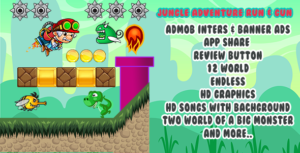 Jungle Adventure World – eclipse | share & review button multi world with ADMOB