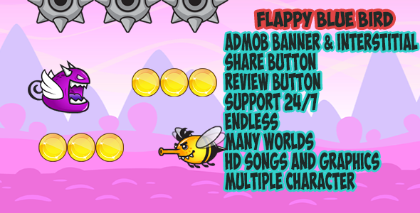 Flappy blue bird –eclipse & BuildBox project With Admob
