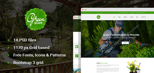 Greenscape - Lawn & Garden Landscaping PSD template