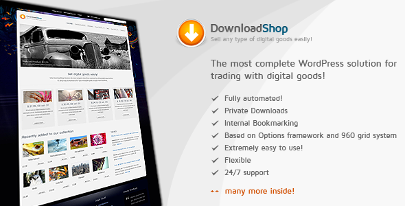 DownloadShop - Sell digital goods easily, WP theme