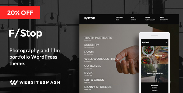 FStop - Photography & Videography Portfolio WordPress Theme
