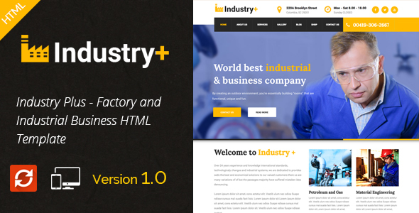 Industry Plus - Factory & Industrial Business Template