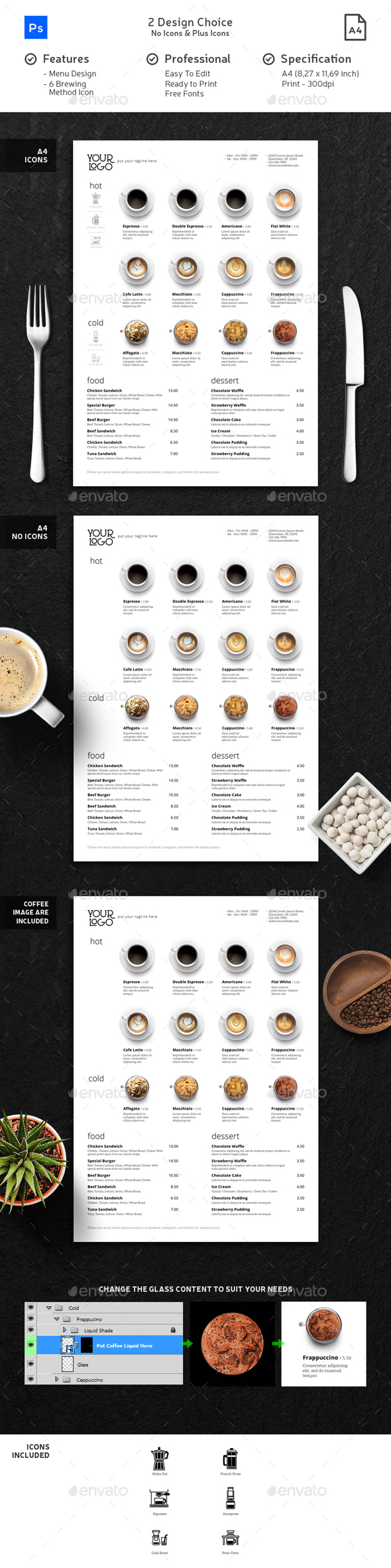 Minimalist Photography Coffee Menu