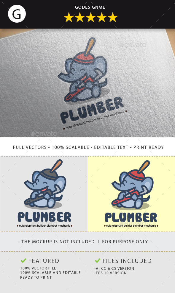 Plumber Elephant Logo