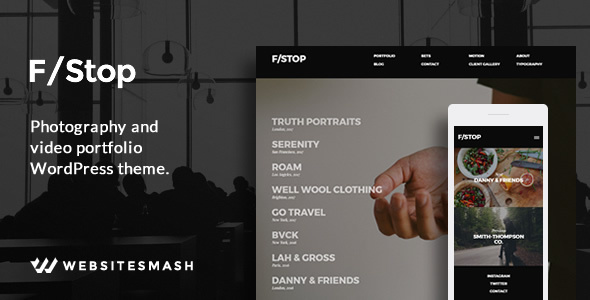 FStop is a beautifully portfolio WordPress theme built specifically for photographers and videographers to showcase their work. FStop is designed to be easy to