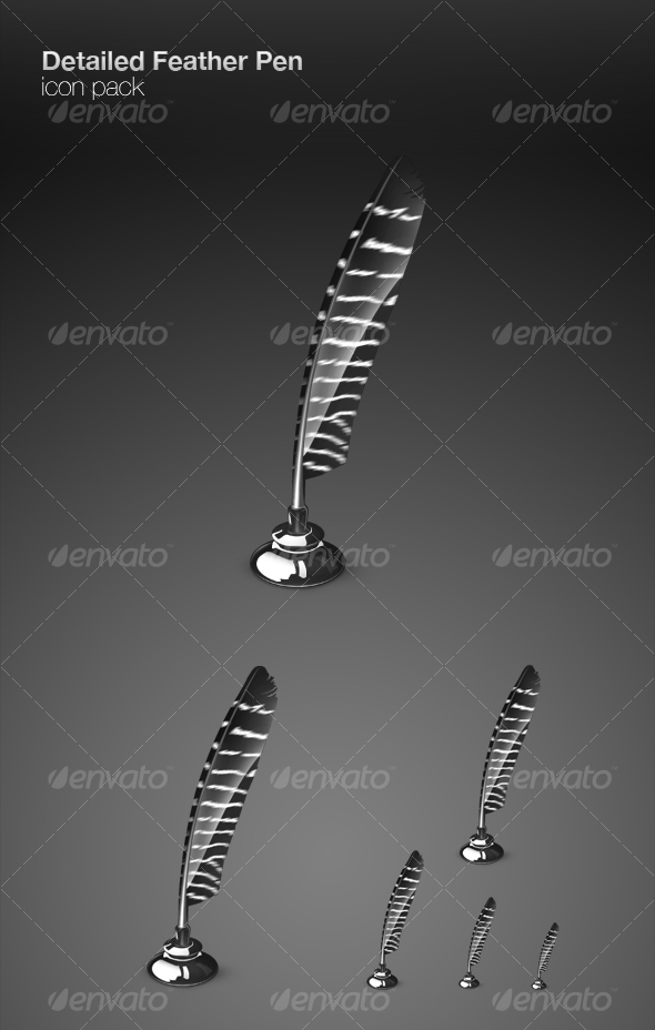 Detailed Feather Pen icon pack Detailed Feather Pen icon pack