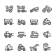 Set Line Icons of Agricultural Machinery