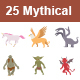 Mythical Creatures Color Vector Icons
