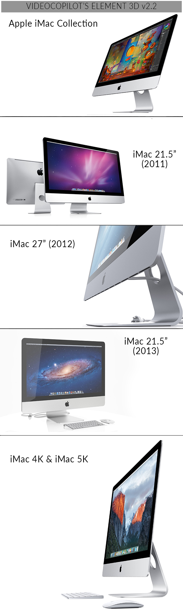 Apple iMac Collection - Element 3D - 3DOcean Item for Sale