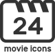 24 Movie Icons Set