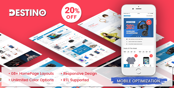 Destino - Premium Responsive Magento 2 Theme with Detective Mobile ...