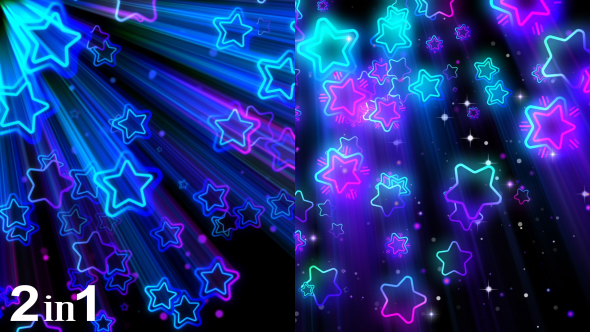 Stars Neon Background (2-Pack) by MiniMultik | VideoHive