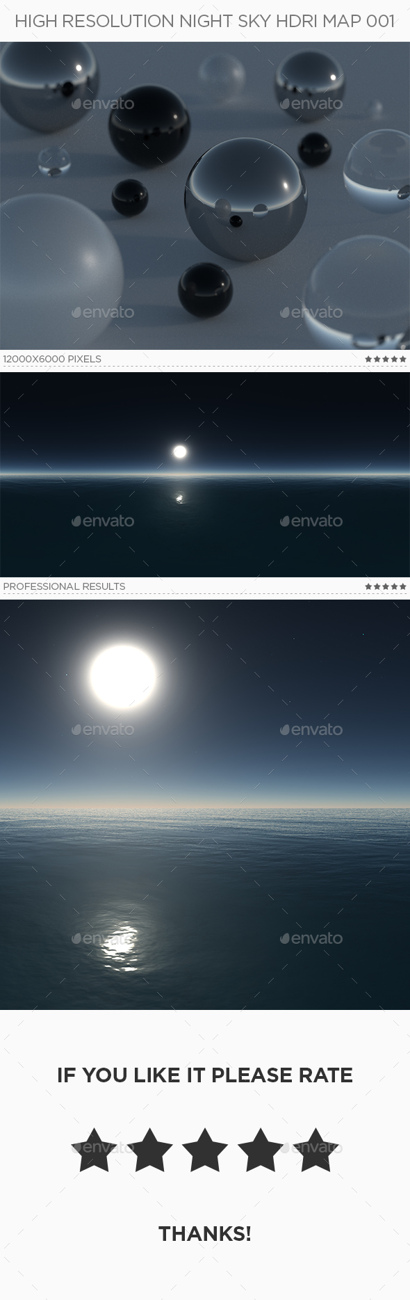 High Resolution Night Sky HDRi Map 001 - 3DOcean Item for Sale