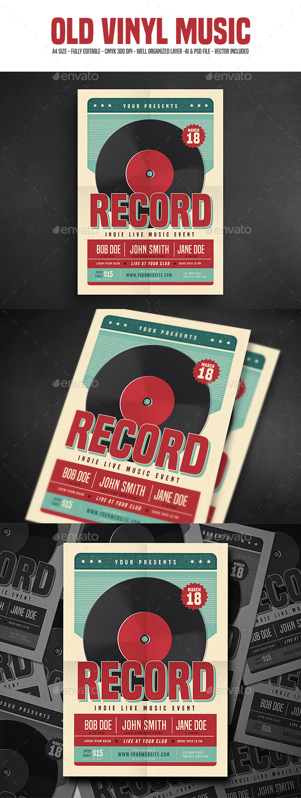 Retro Vinyl Music Flyer