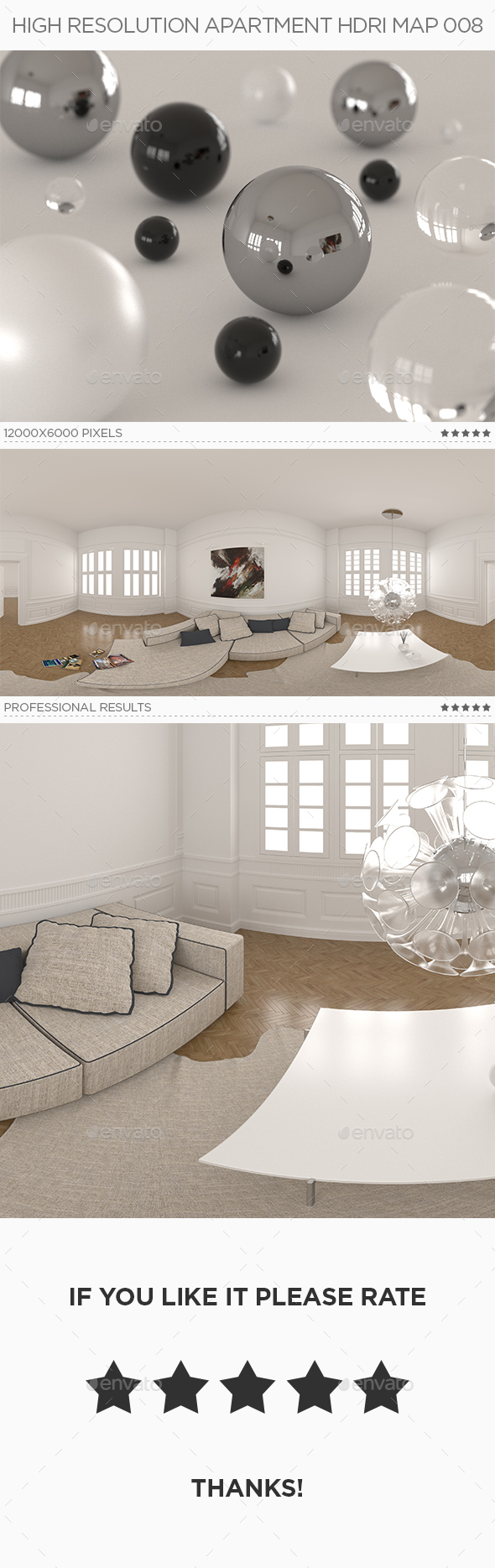 High Resolution Apartment HDRi Map 008 - 3DOcean Item for Sale