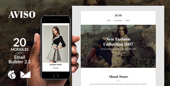Aviso Email Template + Online Emailbuilder 2.1
