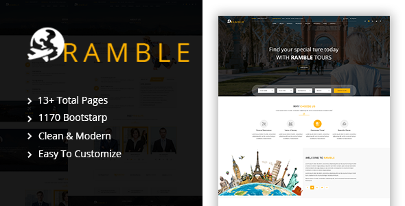 Ramble - Creative Travel Agency HTML Template